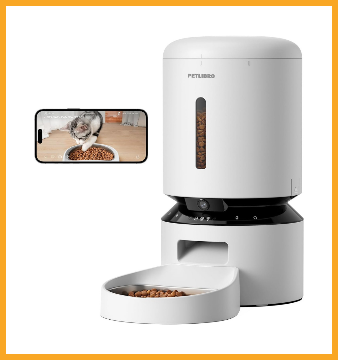PETLIBRO Automatic Cat Feeder with Camera, 1080P HD Video with Night Vision, 5G WiFi Pet Feeder with 2-Way Audio, Low Food & Blockage Sensor, Motion & Sound Alerts for Cat & Dog Single Tray