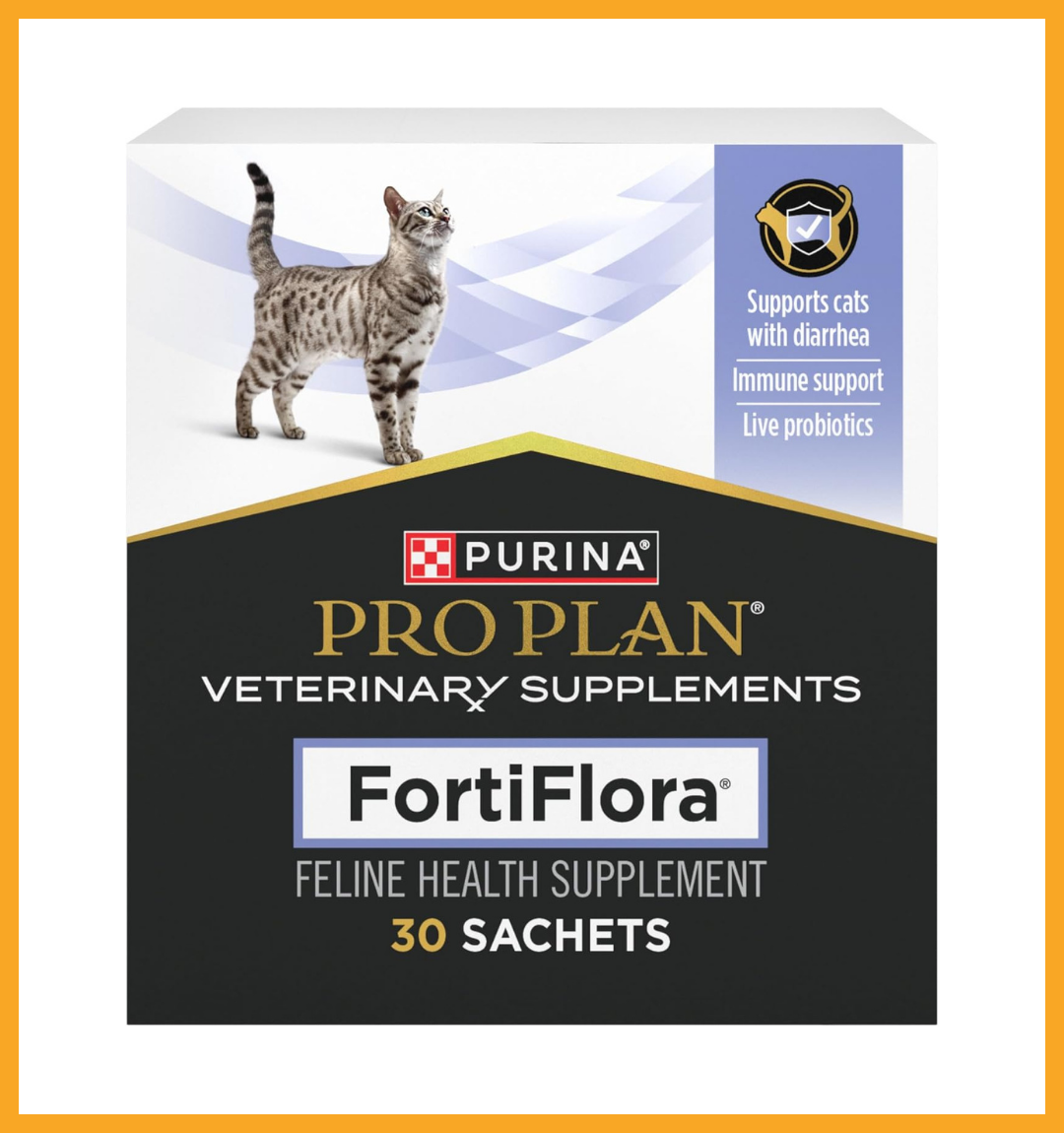 Purina Pro Plan Veterinary Supplements FortiFlora Cat Probiotic Supplement for Cats with Diarrhea - 30 ct. Box