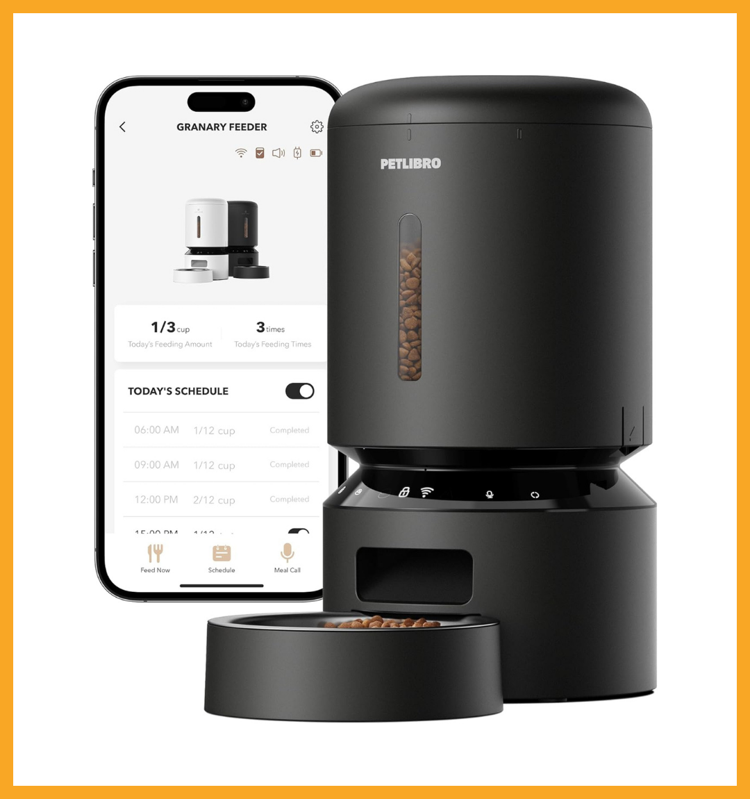 PETLIBRO 5L Automatic Cat & Dog Feeder with WiFi, Freshness Preservation, Timed Feeding & Low Food Sensor – Granary Black