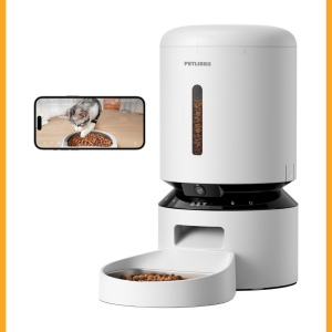 PETLIBRO Automatic Cat Feeder with Camera, 1080P HD Video with Night Vision, 5G WiFi Pet Feeder with 2-Way Audio, Low Food & Blockage Sensor, Motion & Sound Alerts for Cat & Dog Single Tray